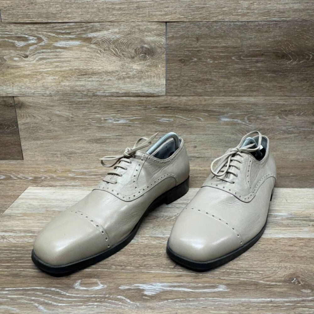 Unbranded Tan leather Cap Toe Oxfords Men's Size 10.5
